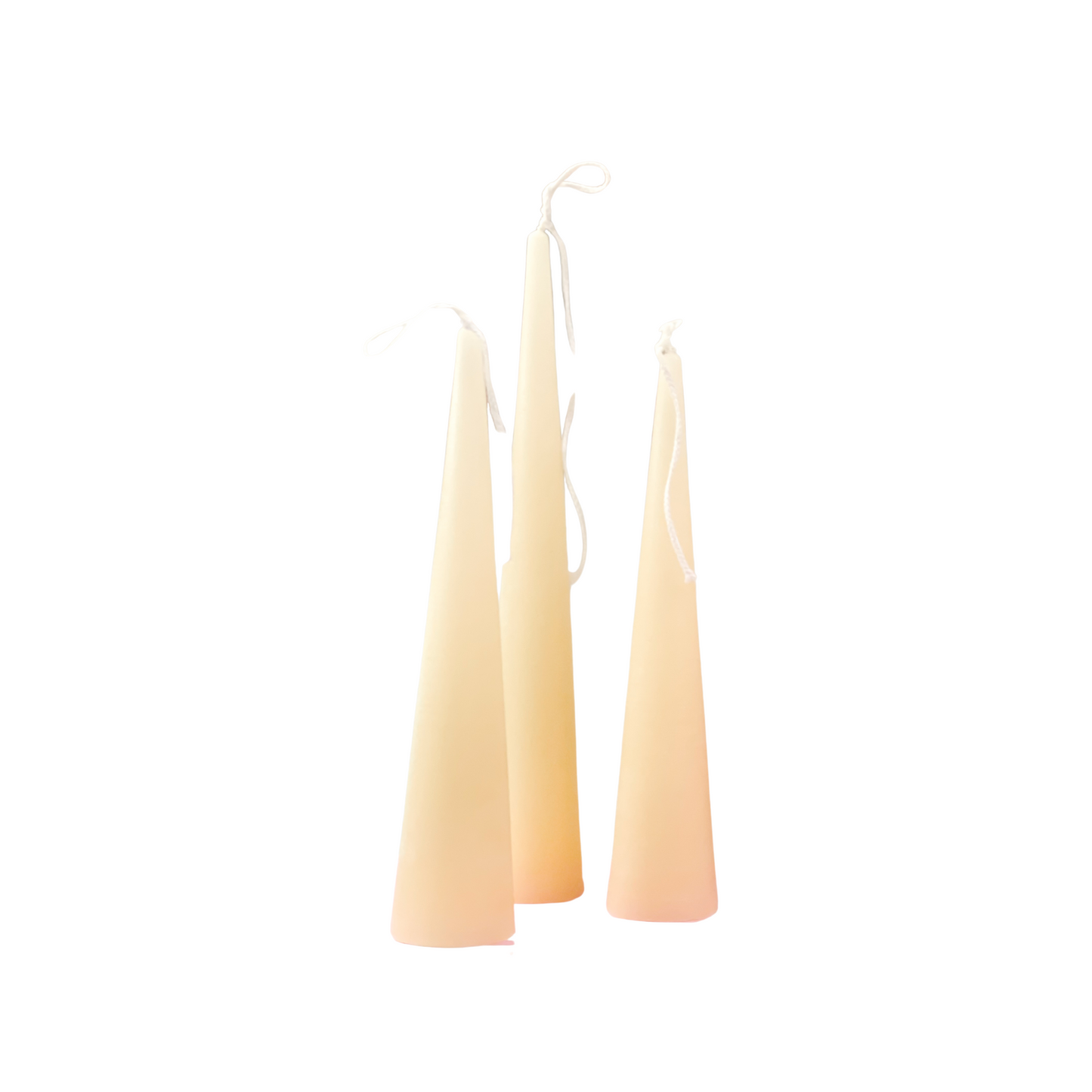 Cone Taper Beeswax Candle in White