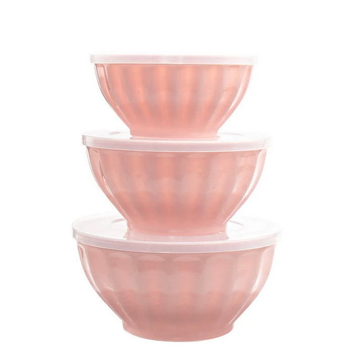 Pink Melamine Bowl with Lid