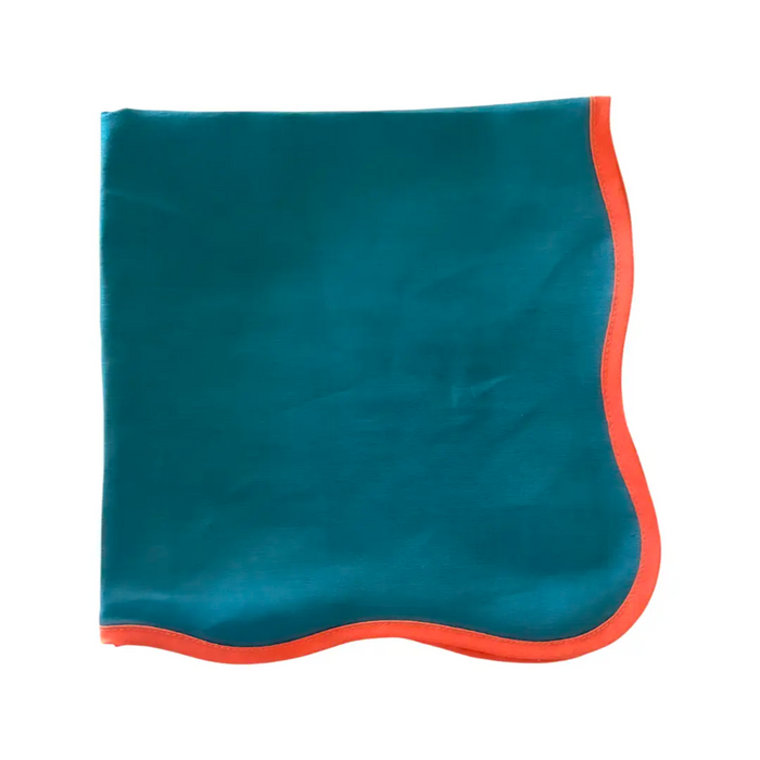 Teal Linen Wave Napkin