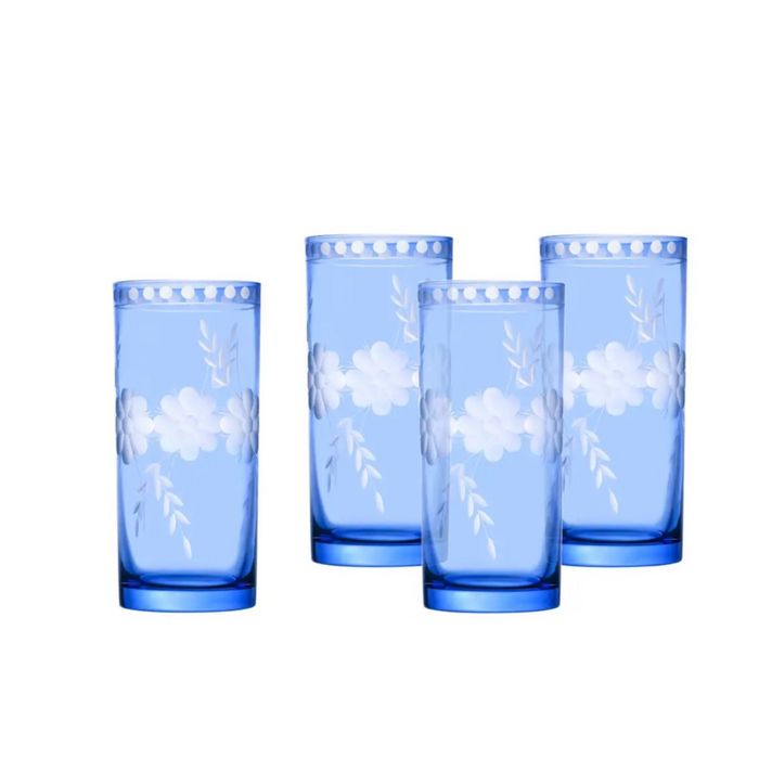 Belle Fleur Highball in Blue Glass